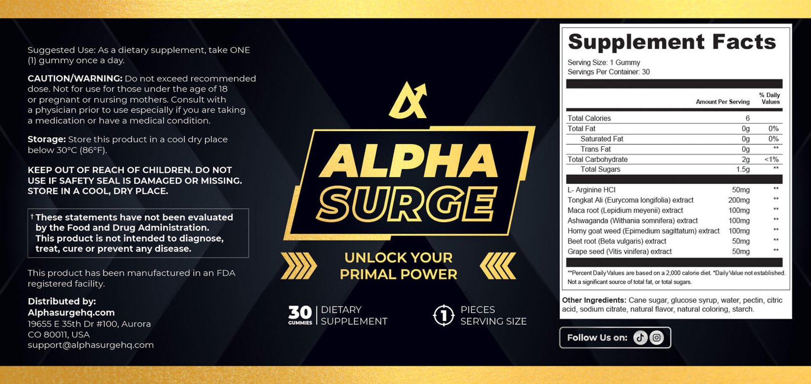 Label Insta Surge XL Gummies